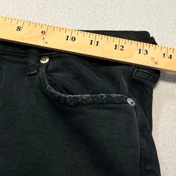 Agolde Toni Slim Straight Jeans Womens 26 Black High Rise Raw Hem Organic Cotton - Picture 9 of 11